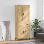 vidaXL Buffet haut Chêne sonoma 69 5x34x180 cm Bois d'ingénierie