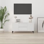vidaXL Meuble TV Blanc 102x44 5x50 cm Bois d'ingénierie