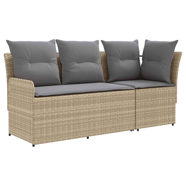 vidaXL Sofa de jardin avec accoudoirs et sofa d'angle 2 Pièce Rotin PE