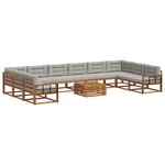 vidaXL Ensemble de canapés d'extérieur 11 Pièces Gris Naturel et Clair