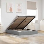 vidaXL Cadre de lit ottoman sans matelas gris clair 140x200 cm tissu