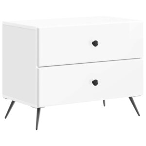 vidaXL Cabinet de chevet Blanc brillant 62 x 34 5 x 47 5 cm