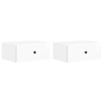 vidaXL Cabinet de chevet mural 2 Pièces Blanc brillant 49 x 34 5 x 20 cm