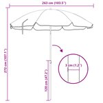 Parasol de plage vidaXL avec mât en aluminium camouflage 300 cm