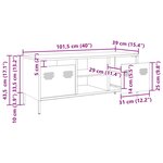 vidaXL Meuble TV rose 101 5x39x43 5 cm acier laminé à froid