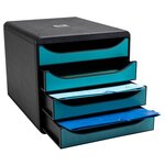 Module De Classement Big Box 4 Tiroirs Skandi - Bleu Pacifique - Exacompta