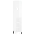 vidaXL Buffet haut Blanc brillant 34 5x34x180 cm Bois d'ingénierie