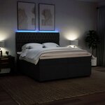 vidaXL Sommier à lattes de lit avec matelas Noir 200x200 cm Tissu