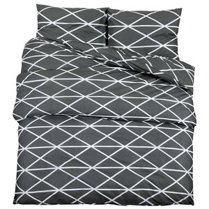 vidaXL Ensemble de housse de couette Gris 260x220 cm Coton