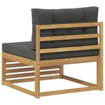 vidaXL Sofa de milieu extérieur Bois d'Acacia Massif Blanc