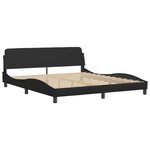 vidaXL Lit avec matelas noir 180x200 cm similicuir