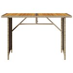 vidaXL Table de jardin avec dessus en bois noir 110x68x70 cm rotin