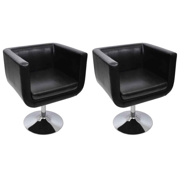 vidaXL Chaise de bar lot de 2 cuir artificiel noir