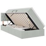 vidaXL Lit de rangement LED avec matelas Gris clair 90 x 200 cm