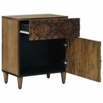 vidaXL Armoire de lit Marron 50 x 33 x 60 cm Bois de mangue massif
