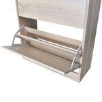 vidaXL Meuble à chaussures en bois avec 2 compartiments Aspect chêne