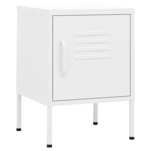 vidaXL Table de chevet Blanc 35x35x51 cm Acier