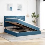 vidaXL Lit avec rangement et LED Bleu foncé 160 x 200 cm Velours