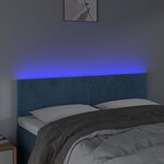 vidaXL Tête de lit à LED Bleu foncé 144x5x78/88 cm Velours