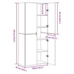 vidaXL Haut Armoire 2 Pièces Chêne artisanal 80 x 42 x 185 cm