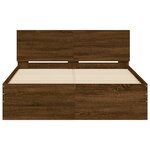 vidaXL Cadre de lit avec tête de lit chêne marron 120x190 cm