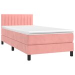 vidaXL Sommier à lattes de lit avec matelas et LED Rose 90x190 cm