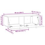 vidaXL Meuble TV mural Bois ancien 98 x 41 x 30 cm Bois d'ingénierie