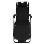 Vidaxl chaise longue pliable 2 pcs avec repose-pied acier noir