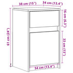 vidaXL Armoire de chevet et lumières LED chêne fumé bois d'ingénierie