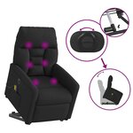vidaXL Fauteuil inclinable de massage électrique Noir Tissu
