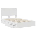 vidaXL Lit de Rangement Blanc 120 x 200 cm Bois d'ingénierie
