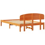 vidaXL Cadre de lit marron ciré 135x190 cm en pin massif