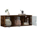 vidaXL Armoire murale avec portes en verre chêne fumé 102x37x35 cm