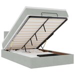 vidaXL Lit ottoman avec matelas et LED gris clair 120x190cm velours