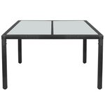 vidaXL Table de jardin Noir 150x90x75 cm Résine tressée
