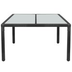 vidaXL Table de jardin noir 150x90x75 cm résine tressée