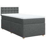 vidaXL Sommier à lattes de lit avec matelas Gris foncé 80x200 cm Tissu