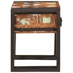 vidaXL Table d'appoint avec tiroir 30 x 30 x 40 cm Bois Recyclé Solide