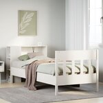 vidaXL Lit bibliothèque sans matelas blanc 100x200 cm bois pin massif