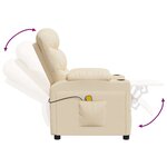 vidaXL Fauteuil de massage Crème Tissu