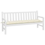 vidaXL Coussin de banc de jardin crème 180x50x7 cm tissu oxford