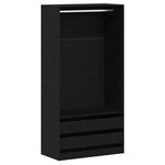 vidaXL Armoire en Chêne Noir - 100 x 50 x 200 cm - Conçue en Bois d'Ingénierie