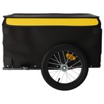 vidaXL Remorque de vélo noir et jaune 45 kg fer