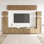 vidaXL Ensemble de meuble TV mural 8 Pièces chêne artisanal
