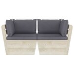 vidaXL Canapé palette à 2 places de jardin avec coussins Bois d'épicéa