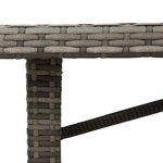 vidaXL Table de jardin dessus en verre gris 190x80x74cm résine tressée