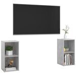 vidaXL Meubles TV 2 Pièces Gris béton 72x35x36 5 cm Bois d'ingénierie