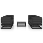 vidaXL Salon de jardin 9 Pièces avec coussins Bois de pin massif