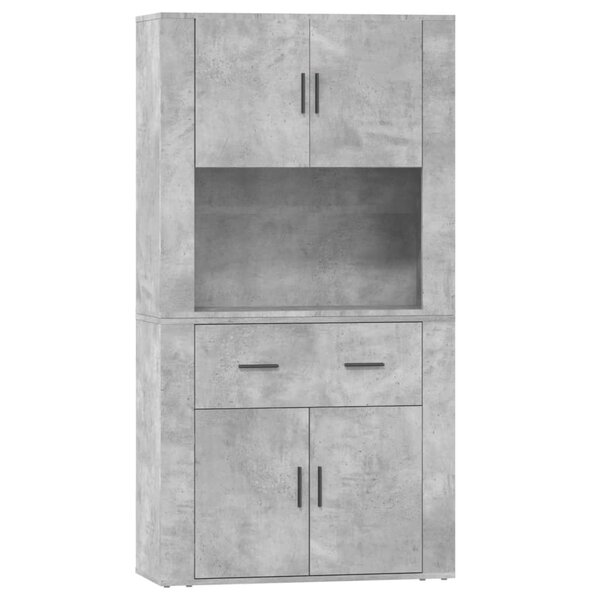 vidaXL Buffet haut Gris béton Bois d'ingénierie