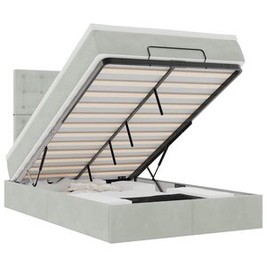vidaXL Cadre de lit ottoman avec matelas gris clair 120x190 cm velours